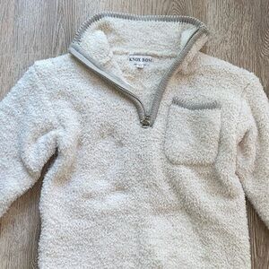 Knox Rose Cream Sherpa Quarter-Zip Pullover with Chest Pocket